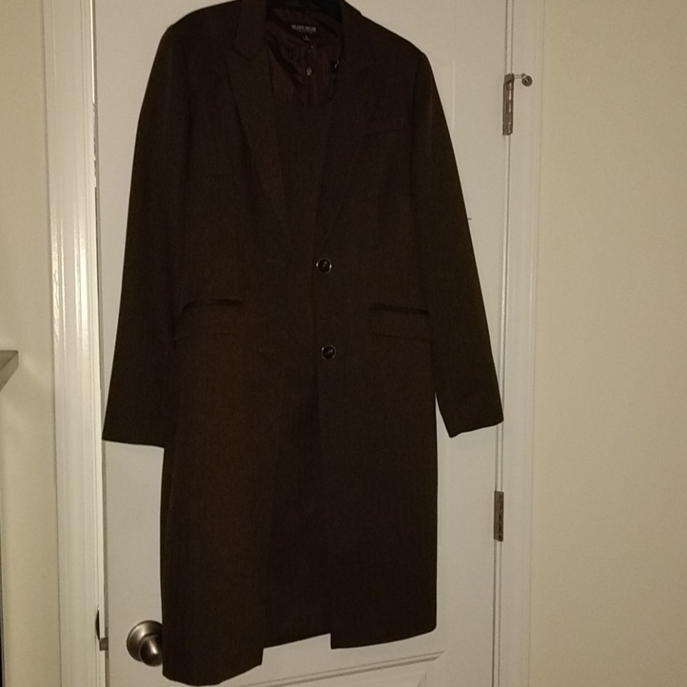 Brown Sheath Dress with Dress Length Jacket